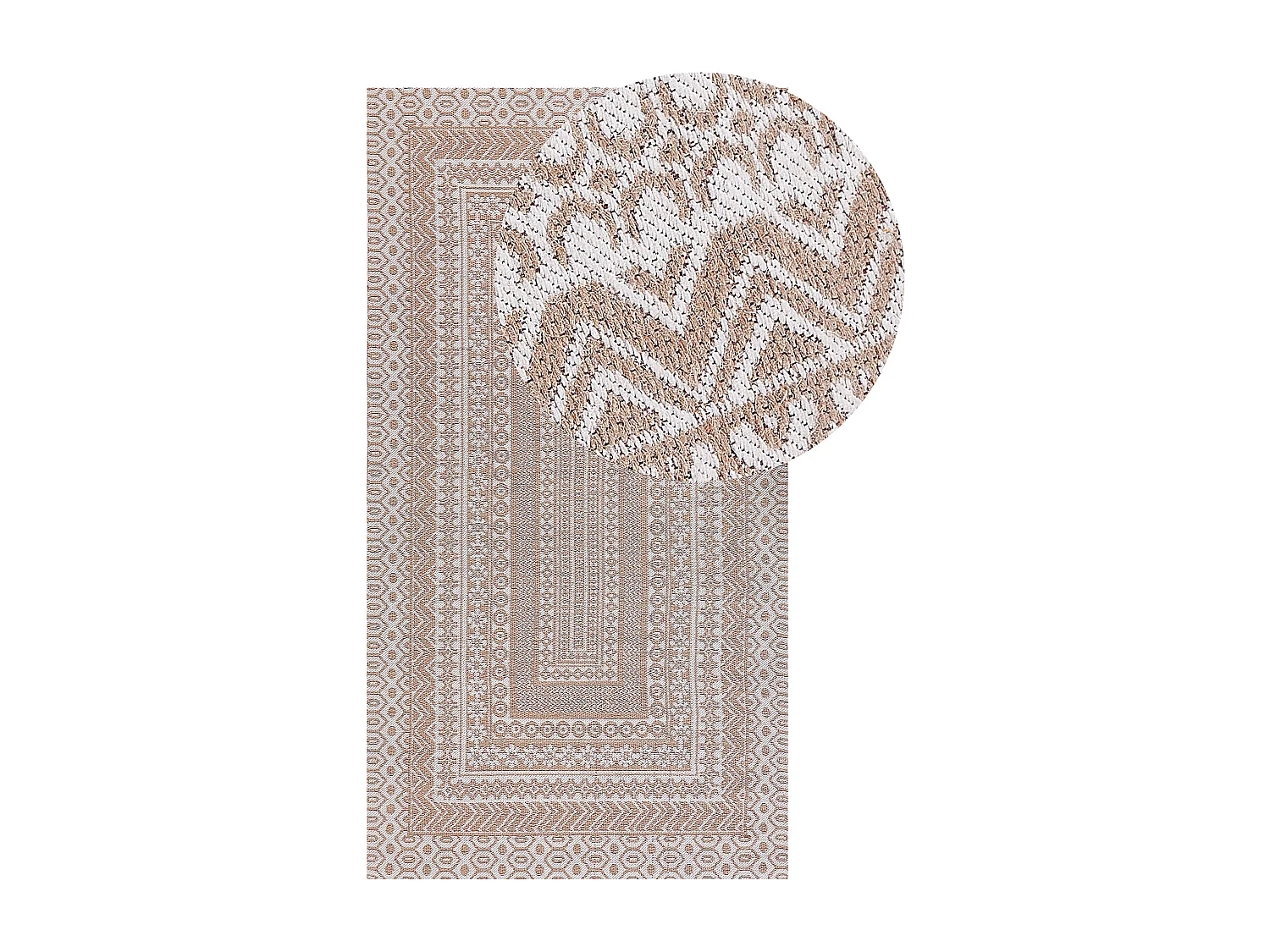 Dywan 80 x 150 cm beżowo-biały BAGLAR 815901 - obrazek 1