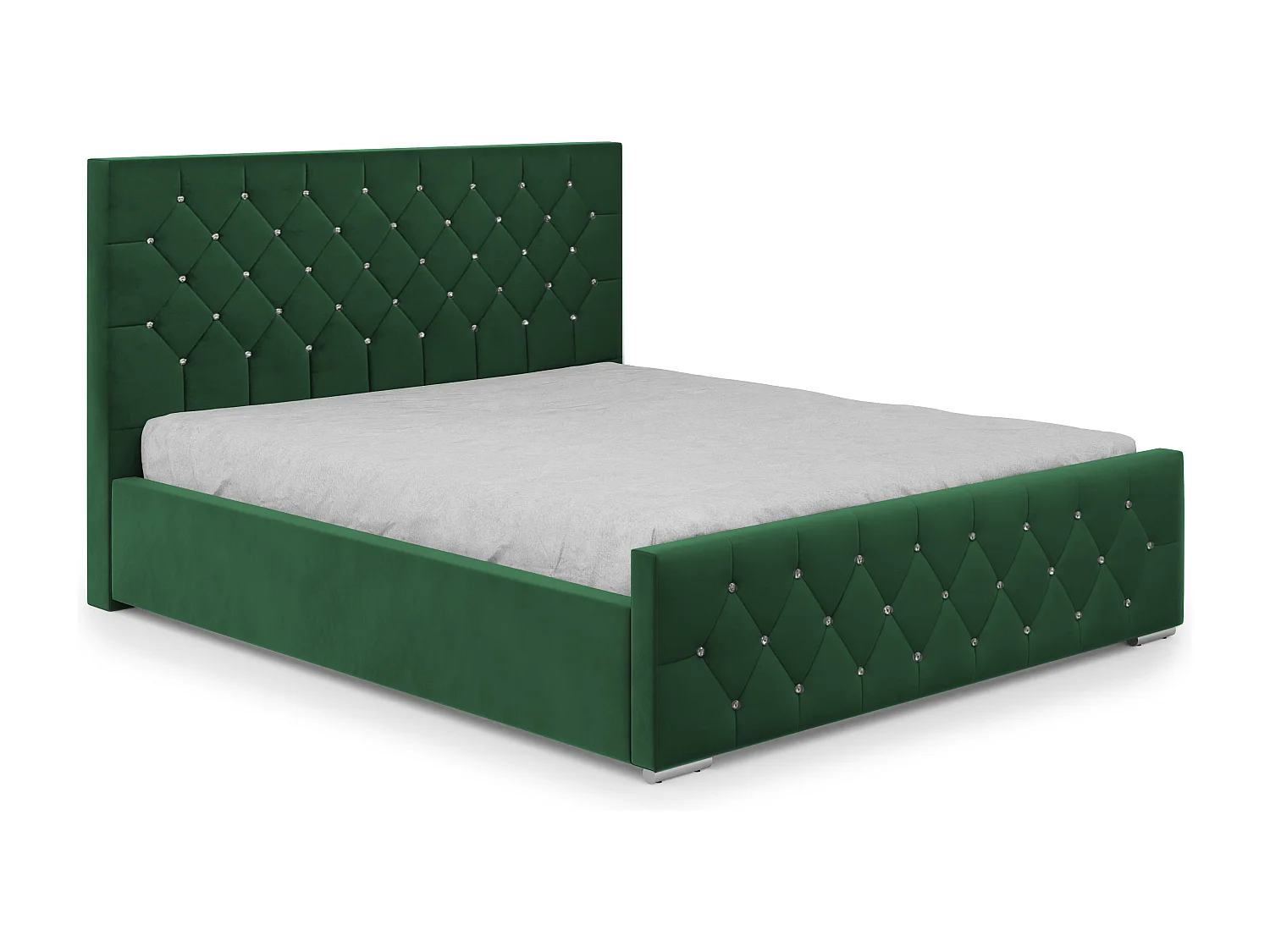 DomoHome - Trwałe łóżko tapicerowane Mona I, nowoczesny design, pojemna skrzynia, łatwa w pielęgnacji tkanina 160x200 cm, zielony 3912345 - obrazek 1