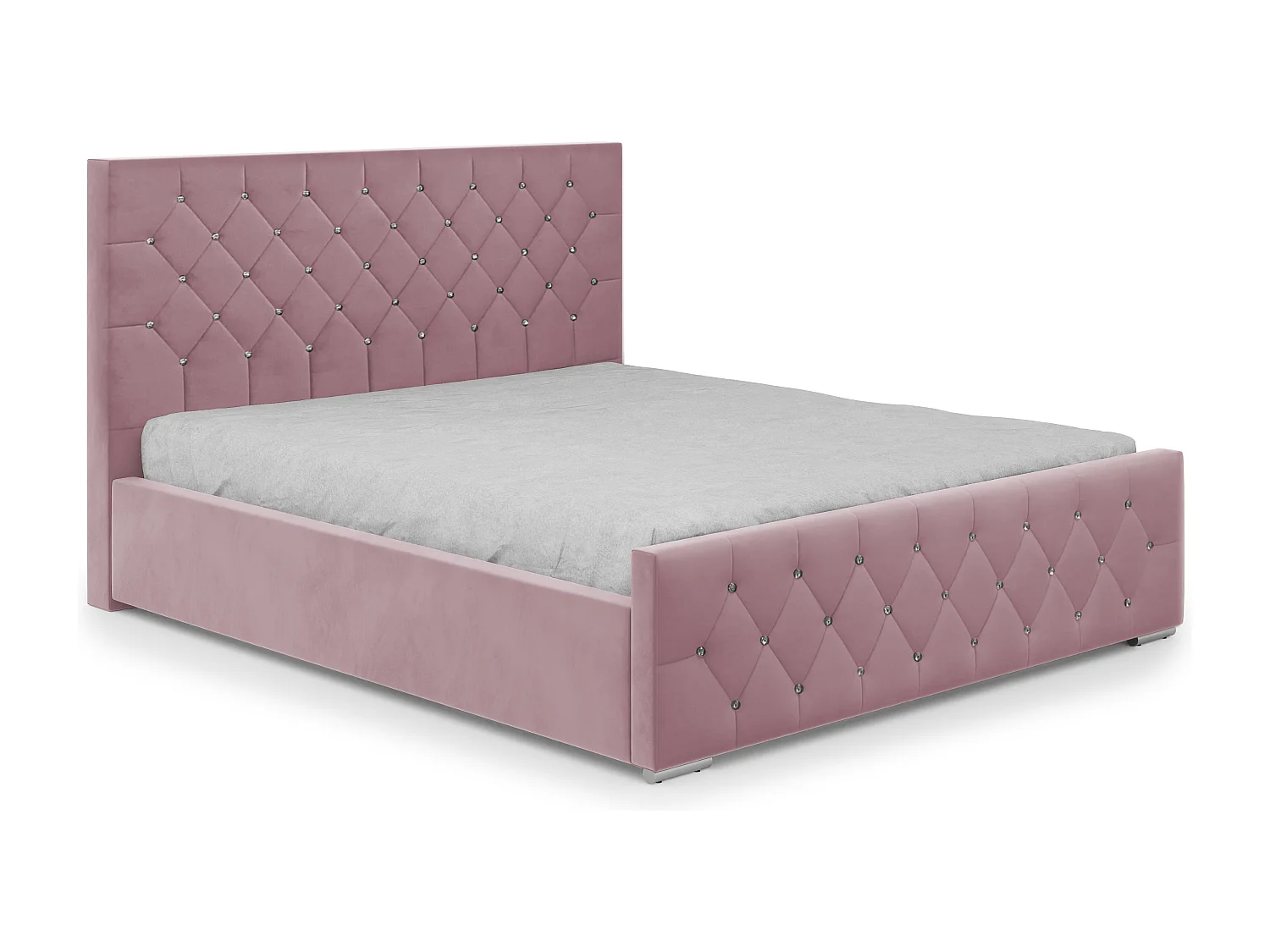 DomoHome - Trwałe łóżko tapicerowane Mona I, nowoczesny design, pojemna skrzynia, tkanina łatwa w pielęgnacji 140x200 cm, różowy 3912379 - obrazek 1