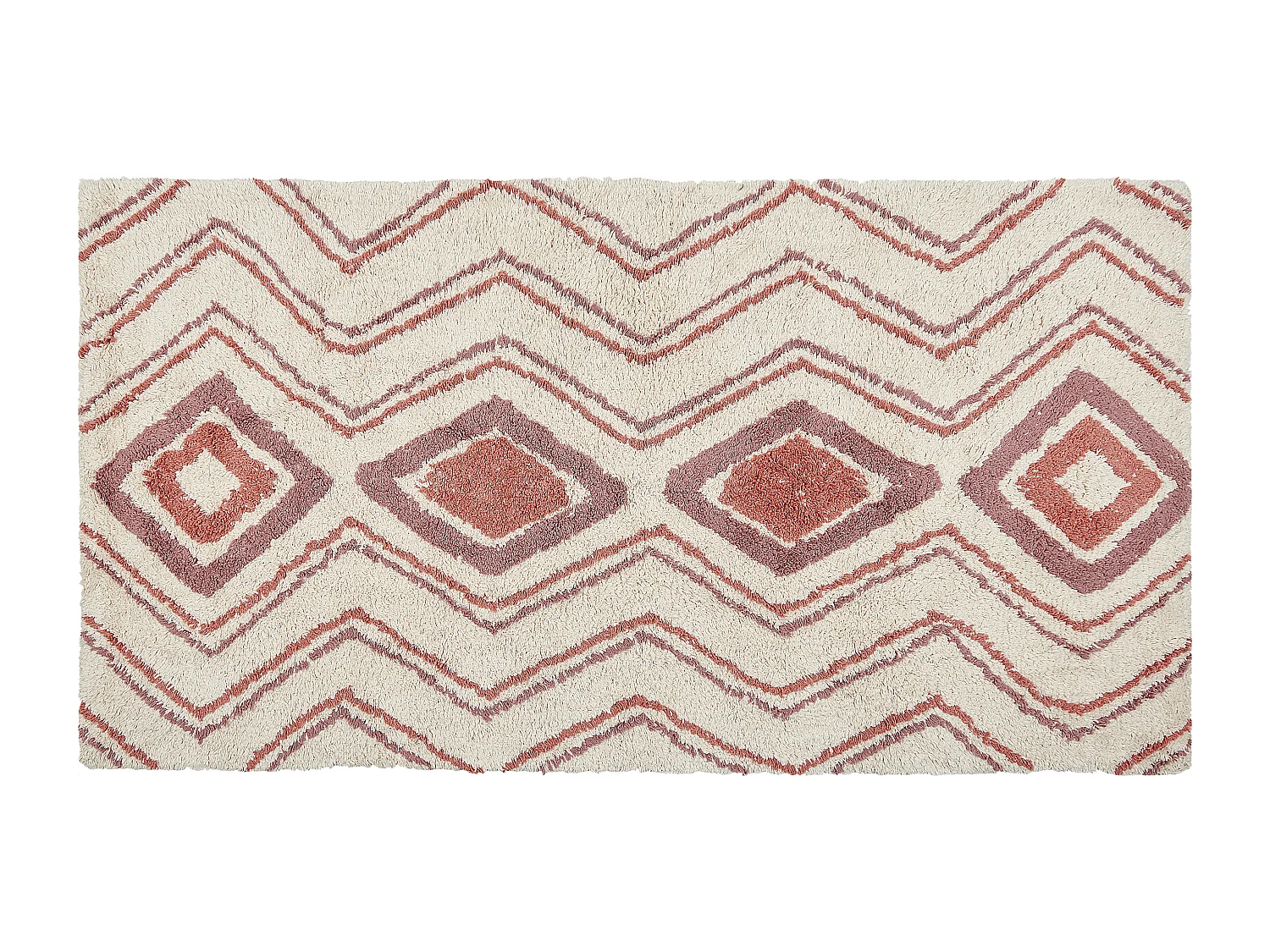 Dywan bawełniany 80 x 150 cm beżowo-różowy KASTAMONU 664431 - obrazek 1