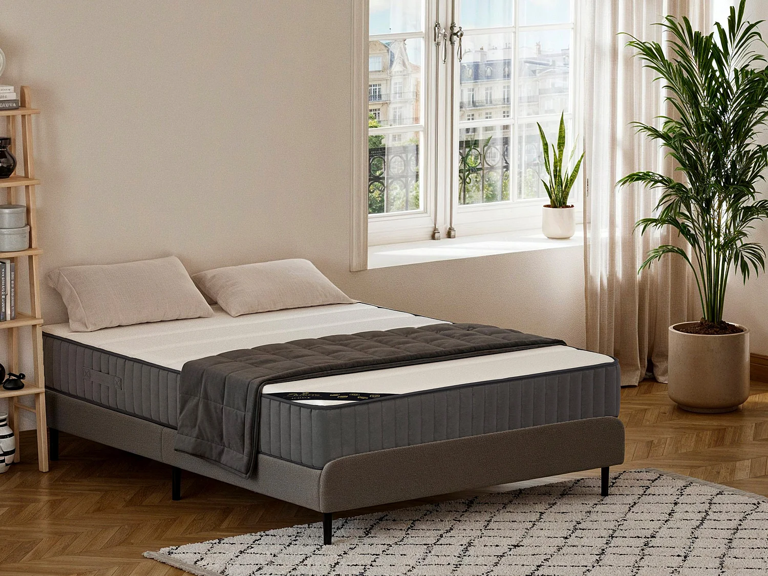 Materac hybrydowy 120 x 190 cm o grub. 26 cm z 7-strefowymi sprężynami kieszeniowymi i pianką wysokoelastyczną - AUDACE marki PALACIO 3172093 - obrazek 1