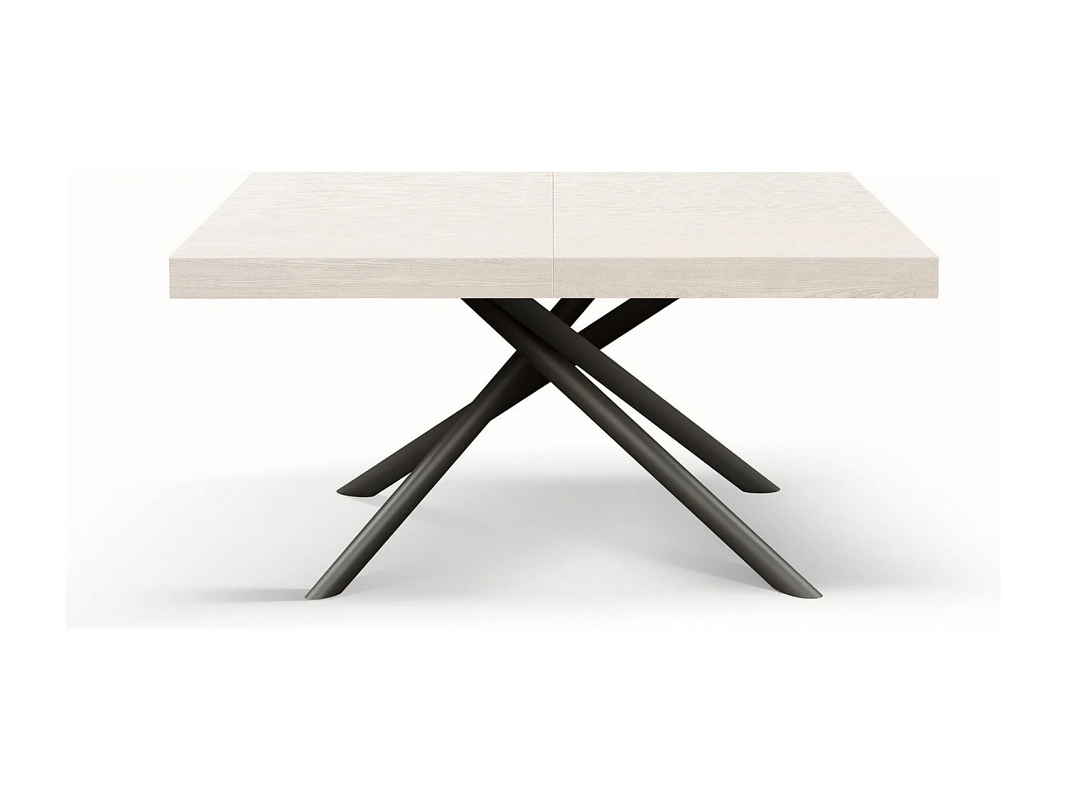 Drewniany stół, biały jesion, antracytowa podstawa, wym.140x90-220x90cm - CARRARA 4056796 - obrazek 1