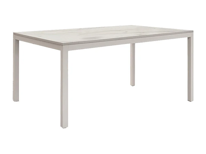 Drewniany stół, marmurowe wykończenie i biały metal, rozkładany 110x70 - TROPEA 4056821 - obrazek 1