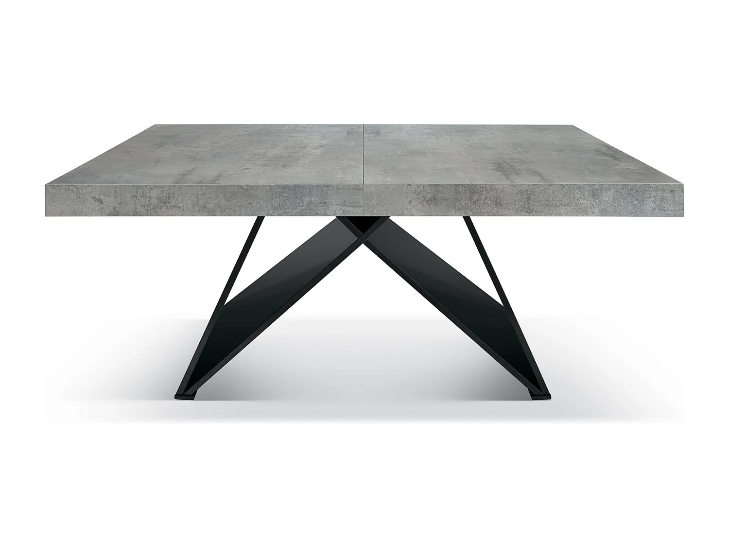 Drewniany stół, szary beton, antracytowa podstawa, długość 160×90-240×90cm - VULCANO 4056862 - obrazek 1