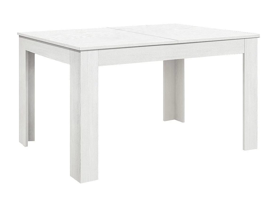 Drewniany stół w białym wykończeniu, biała podstawa, rozkładany 140×90-220×90 - LIPARI 4056897 - obrazek 1
