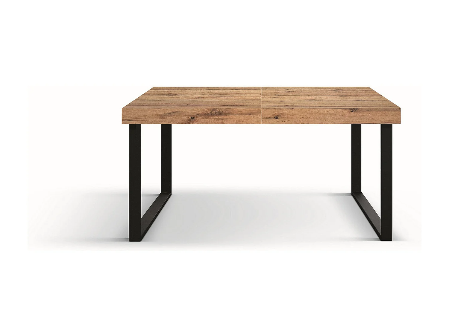 Drewniany stół z efektem dębu, antracytowa podstawa, 140×90-220×90 cm długości - CINQUALE 4056943 - obrazek 1