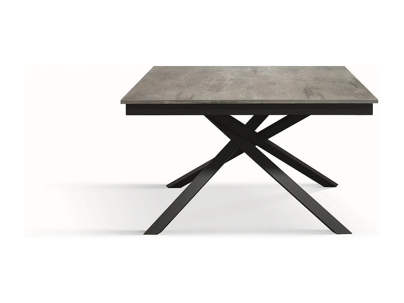 Drewniany stół, szary beton, antracytowa podstawa, 160x90-210x90cm - VOLPAIA 4056956 - obrazek 1