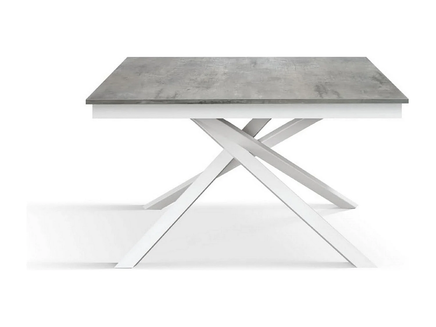 Drewniany stół, szary beton, biała podstawa, 140x80-190x80cm - VOLPAIA 4056985 - obrazek 1
