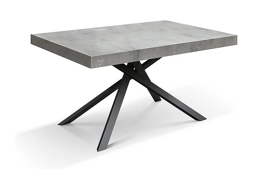 Drewniany stół, szare wykończenie, antracytowa podstawa, rozkładany 160x90 - FORTE DEI MARMI 4056995 - obrazek 1