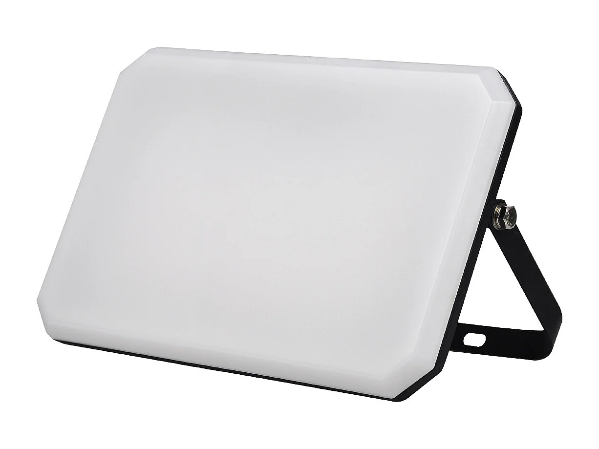 Czarny reflektor zewnętrzny LED 230V 100W 4000K mleczny klosz 10000lm 266x190x30 mm 4074062