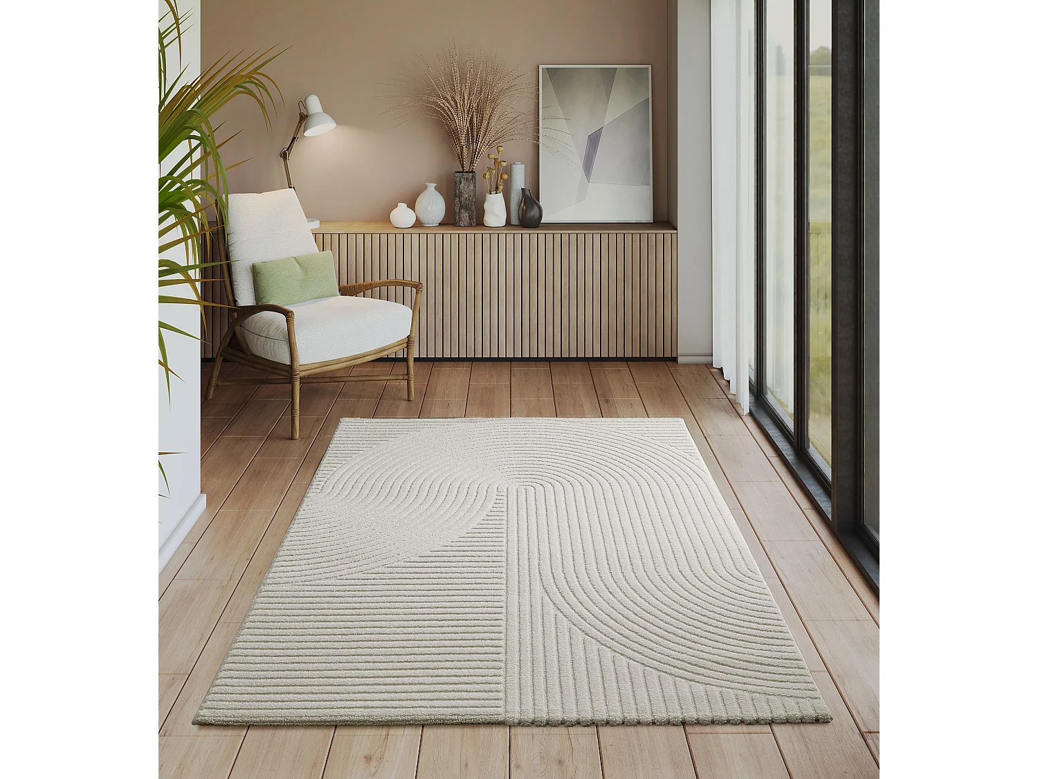 Dywan Everest nowoczesny 3D High-Low - Krem - 200 x 290 cm 4097587 - obrazek 1