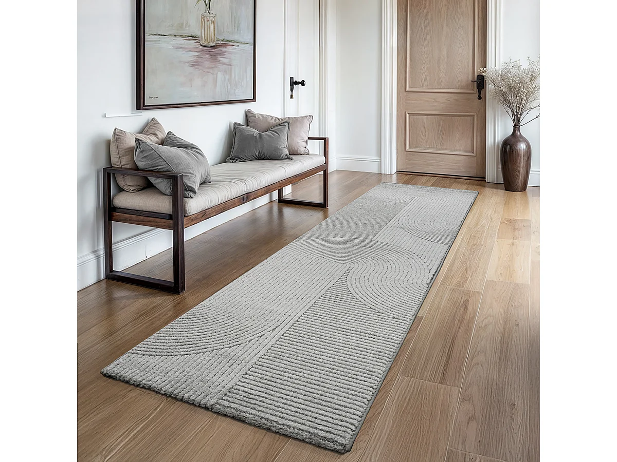 Dywan Everest nowoczesny 3D High-Low - Szary - 80 x 300 cm 4097598 - obrazek 1