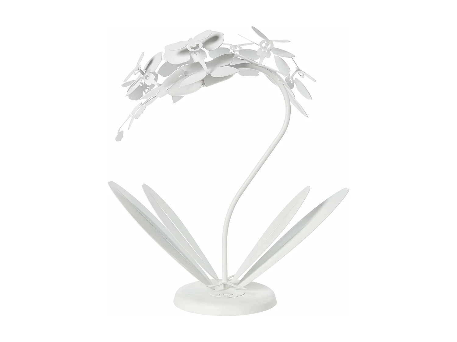Mała lampa stołowa Orchidea 38x20x57 cm z ciętego laserowo żelaza Nowoczesny wzór kwiatowy Gniazdo E14 Wyprodukowano we Włoszech Biały 4104933
