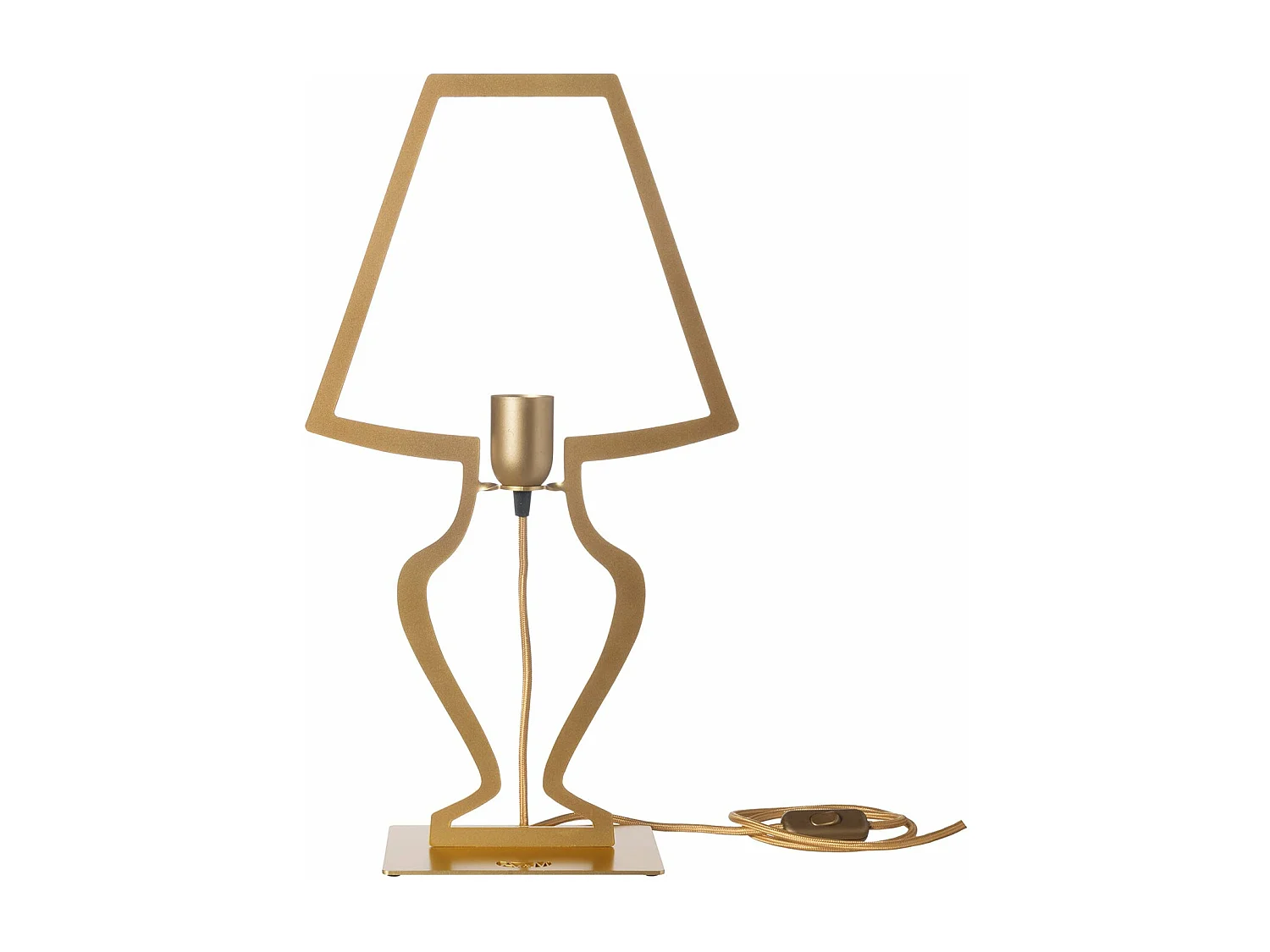 Duża lampa stołowa Silhouette 30×54 cm ze stylizowanego żelaza Nowoczesny, oniryczny design Gniazdo E27 Wyprodukowano we Włoszech Złoto 4104938