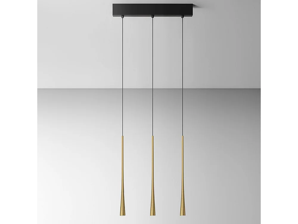 Dafne - Złota lampa wisząca 16,5W, ciepłe światło 3000K, IP20 - 3-punktowa lampa sufitowa LED o nowoczesnym designie - aluminium satynowe białe 4105082 - obrazek 1