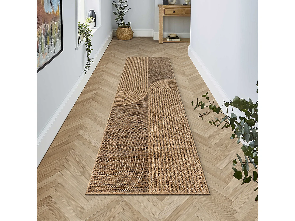 Dywan Kansas Wewnątrz Zewnątrz Styl Juta designerski Odporny Pogodę - Natura - 80 x 250 cm 4105813 - obrazek 1