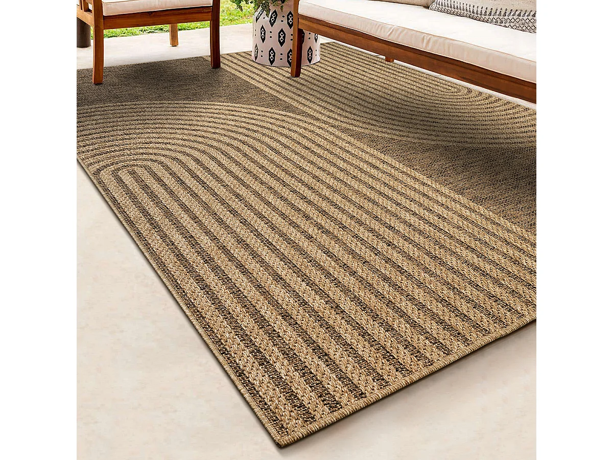 Dywan Kansas Wewnątrz Zewnątrz Styl Juta designerski Odporny Pogodę - Natura - 60 x 180 cm 4105837 - obrazek 1