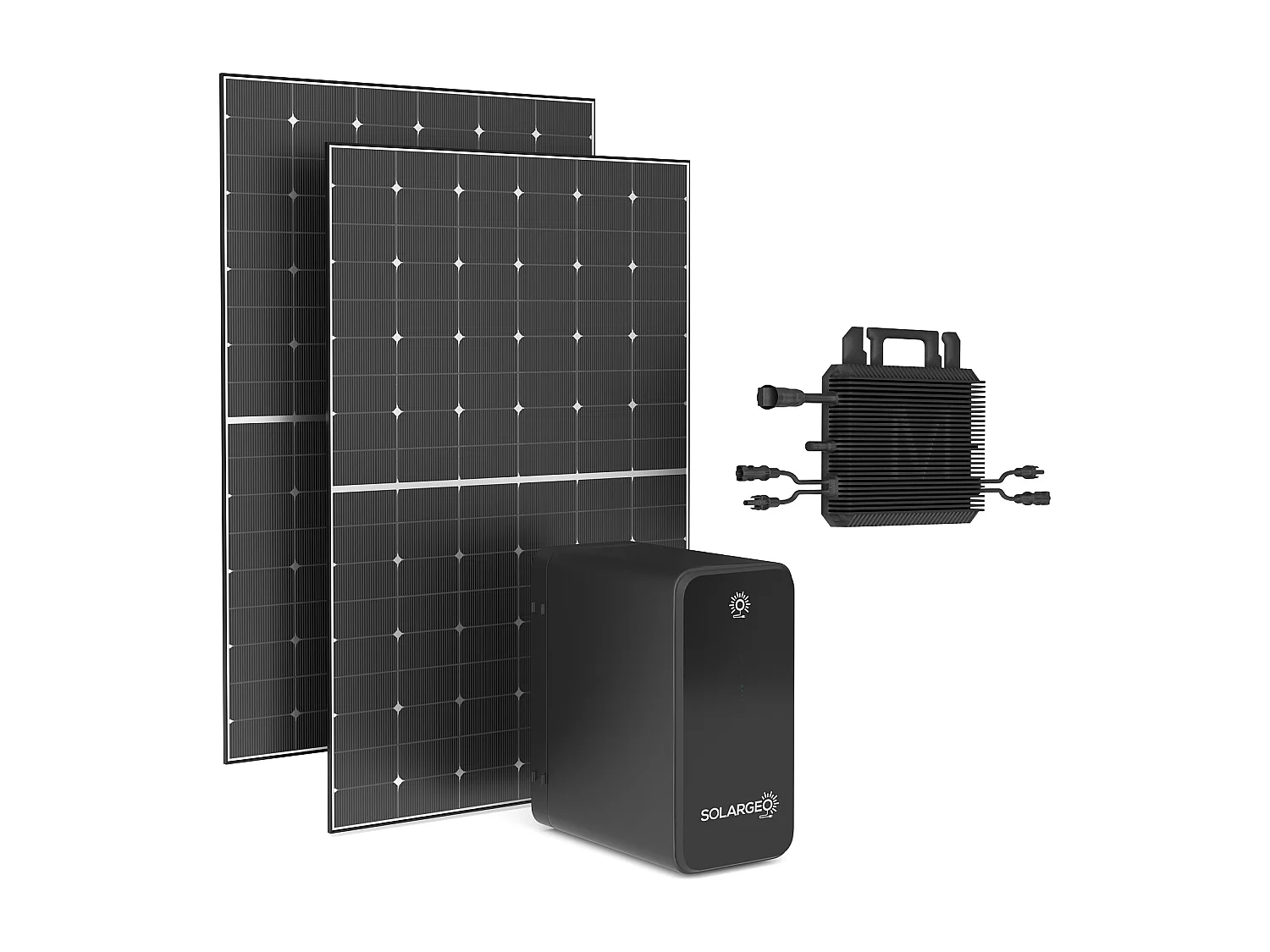 Komplet 2 paneli fotowoltaicznych Plug and Play + bateria magazynująca - 850 W - LUMINOSER 4136809 - obrazek 1