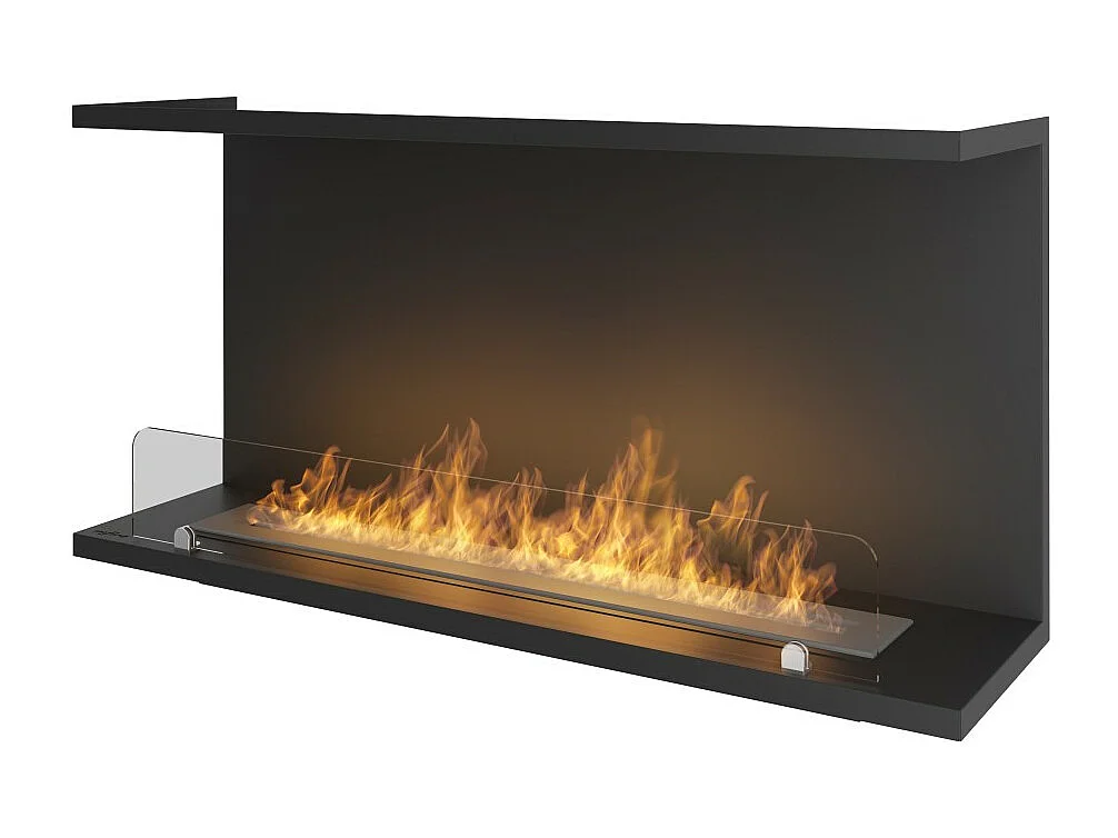Kominek bioetanolowy C1000 V.2 Designerski, wbudowany, z szybą otwieraną z trzech stron i palnikiem o pojemności 2 litrów 3578831 - obrazek 1