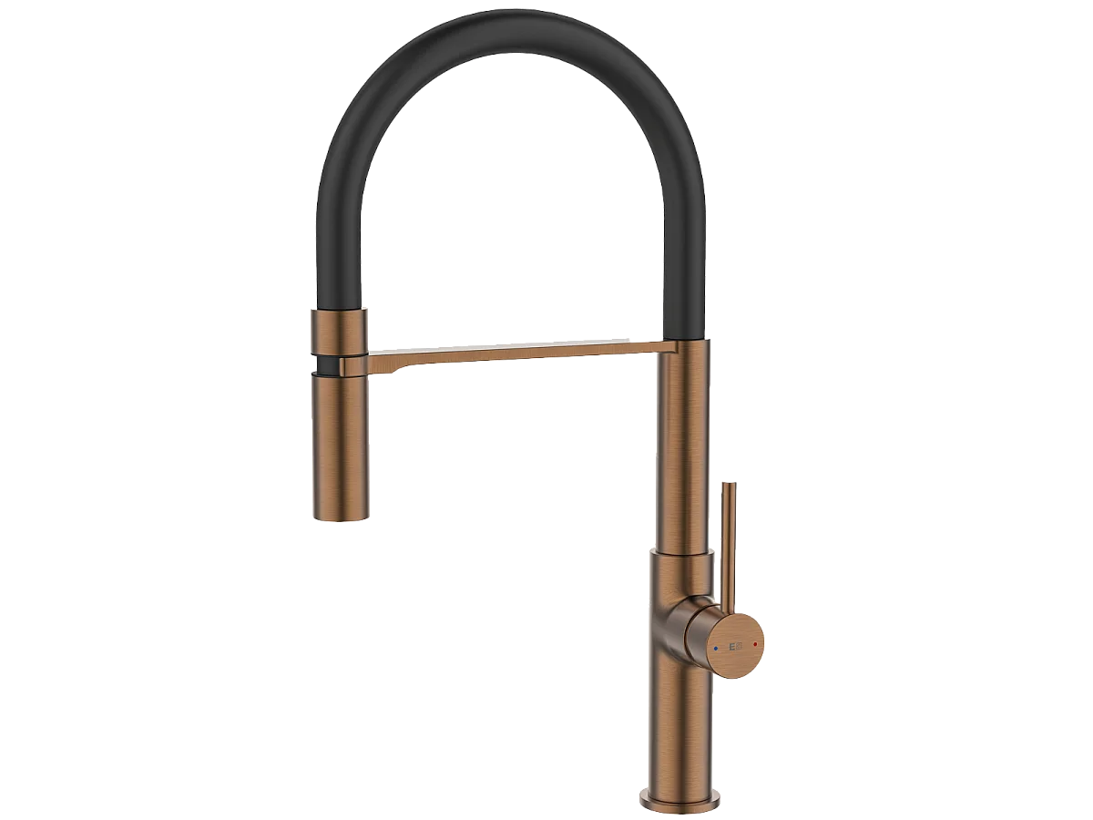 Magneto Bateria zlewozmywakowa prysznic ręczny ze szczotkowanej miedzi – Essebagno 4169065