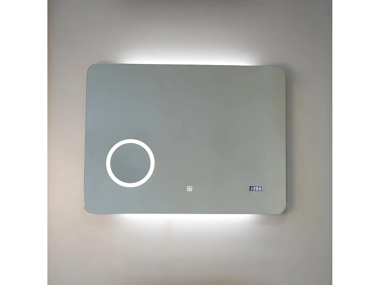 Lustro LED „Zamas” z lupą i cyfrowym zegarem dotykowym cm 80x60h 4191862