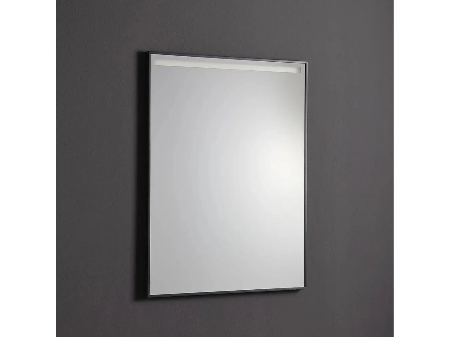 Lustro z prostokątną taśmą LED „Sombra” rama czarna matowa cm 60x80h 4191867