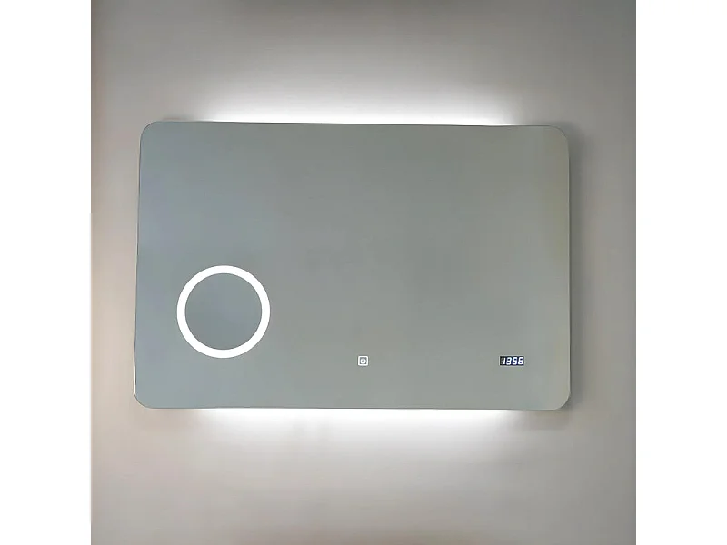 Lustro LED „Zamas” z lupą i cyfrowym zegarem dotykowym cm 100x70h 4191865