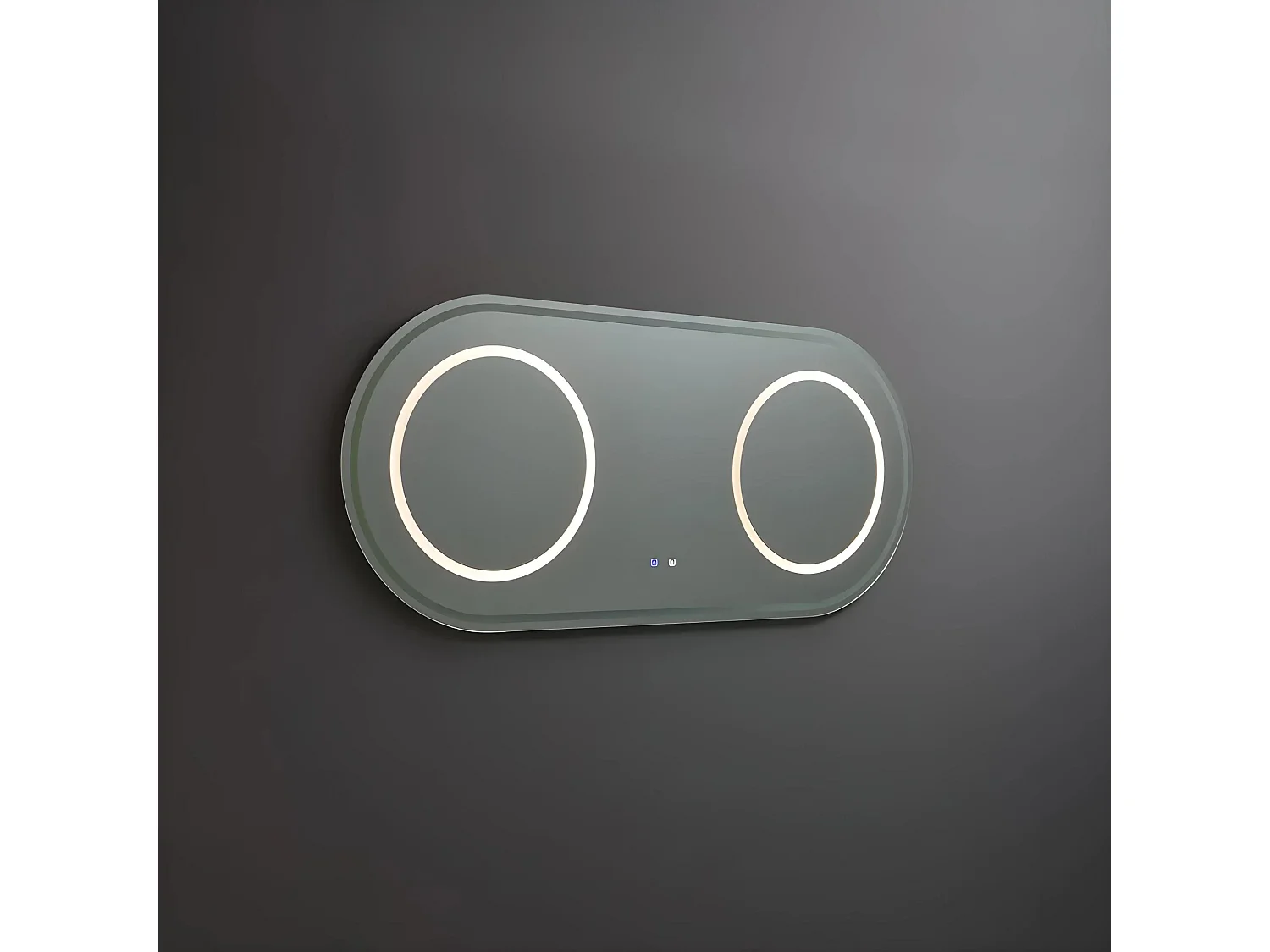 Lustro łazienkowe owalne LED dwustanowiskowe „Luce” z aluminium cm 180x80h 4191903