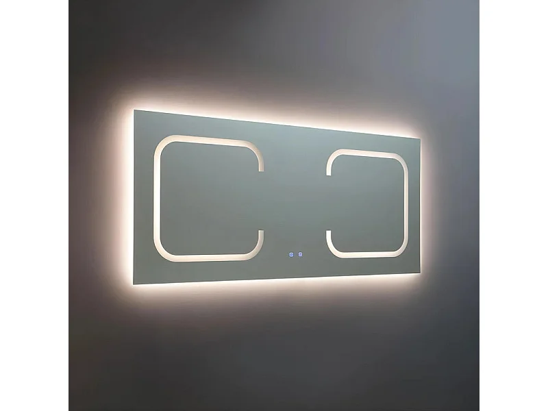 Lustro łazienkowe prostokątne dwustanowiskowe LED „Luce” z aluminium 180×80 cm 4191904