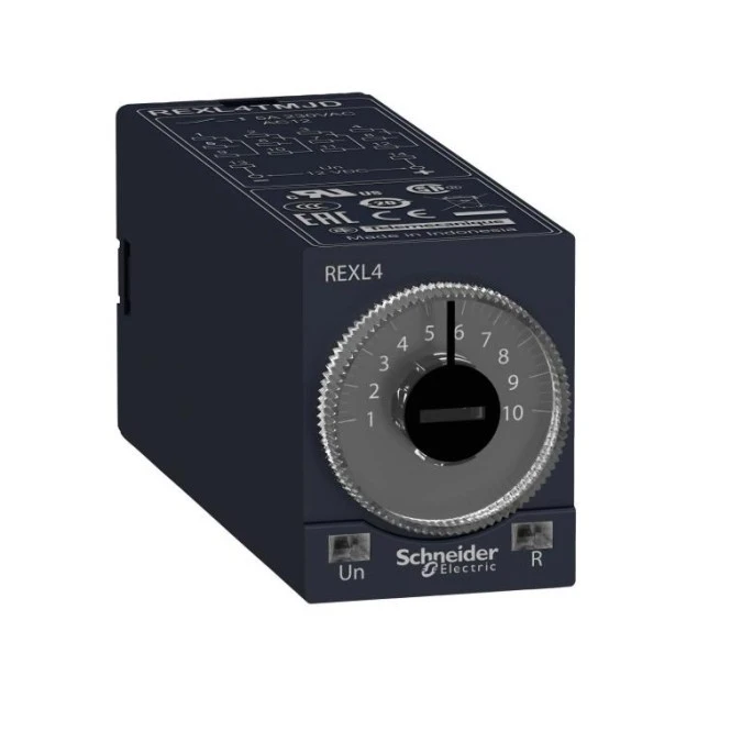 Modułowy przekaźnik czasowy, Zelio Time, 5 A 4 CO 0.1 s..100 h opóźnienie włączenia 120 V AC, REXL4TMF7 - obrazek 1