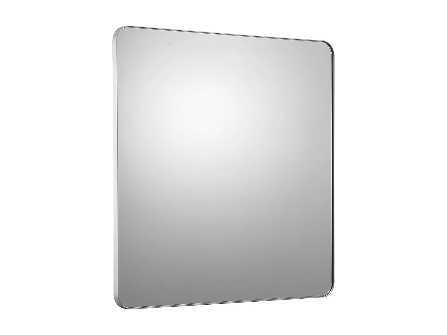 Lusterko Ścienne SucceBuy, 91,5 x 91,5 cm, Srebro, Lusterko Odporne na Ślady z Wspornikiem w Formie Z, z Ramką z Stopu Aluminium 4197704
