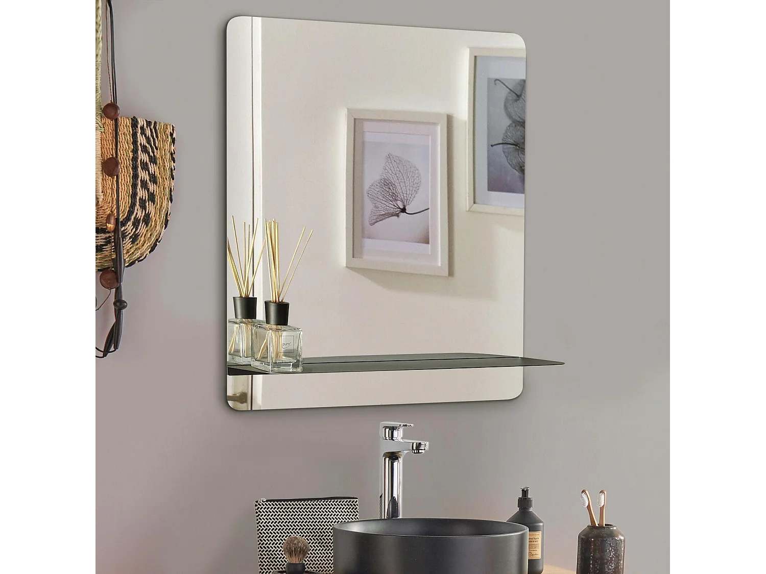 Lustro prostokątne z półką SORRENTO 3990992 - obrazek 1