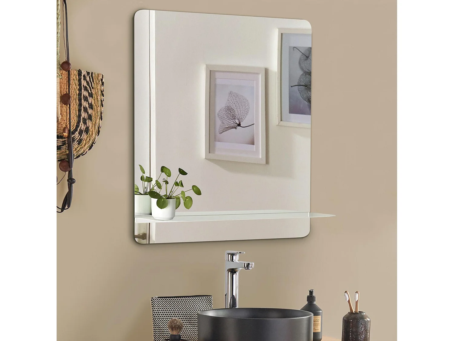 Lustro prostokątne z półką SORRENTO 3990994 - obrazek 1