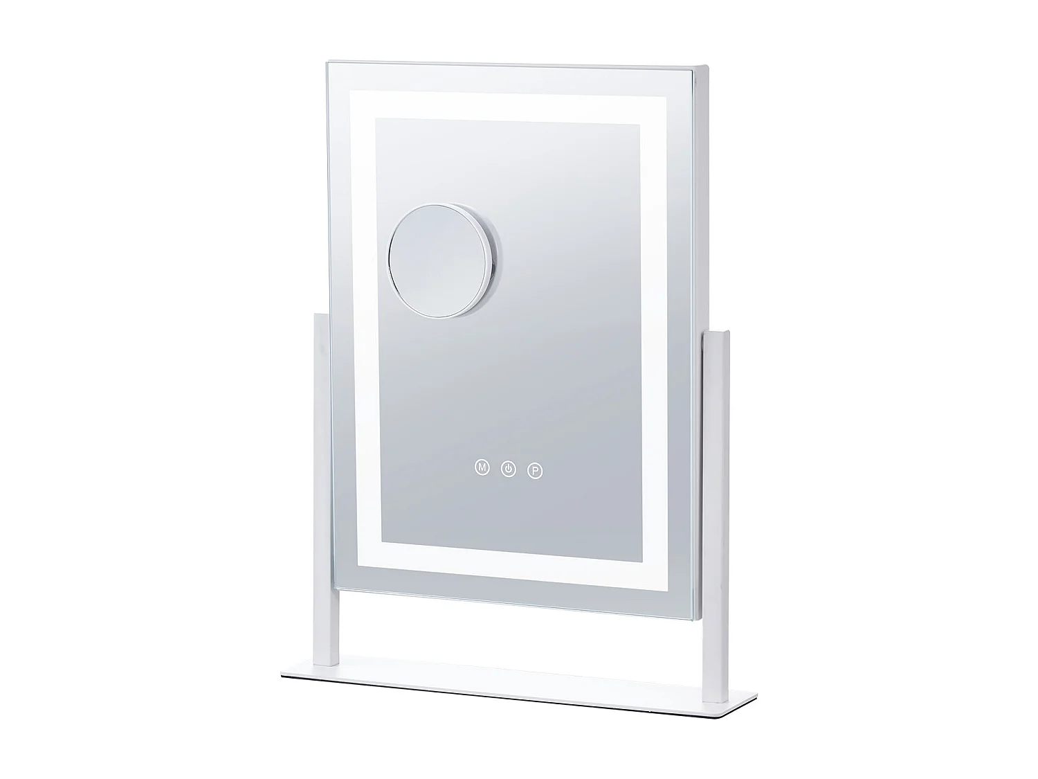 Iluminowane Lusterko do Makijażu SucceBuy, Bluetooth, 3 Kolory, 41 x 30 cm, 5X, Obrot o 360°, Białe, do Makijażu na Stole w Sypialni 4201623