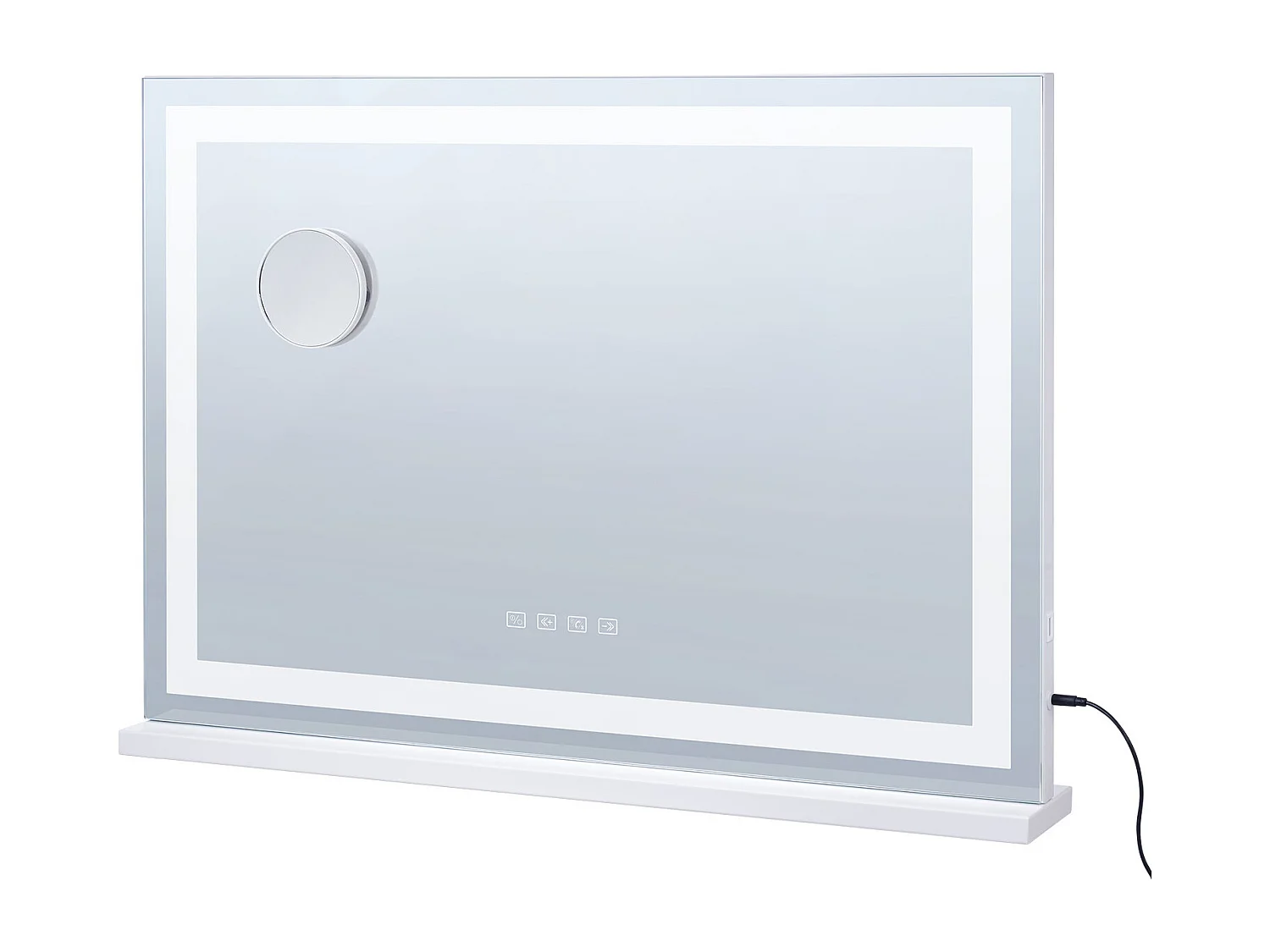 Iluminowane Lusterko do Makijażu SucceBuy, Bluetooth, 3 Kolory, 55 cm, Powiększenie 5X, USB, Białe, do Makijażu na Stole w Sypialni 4201625