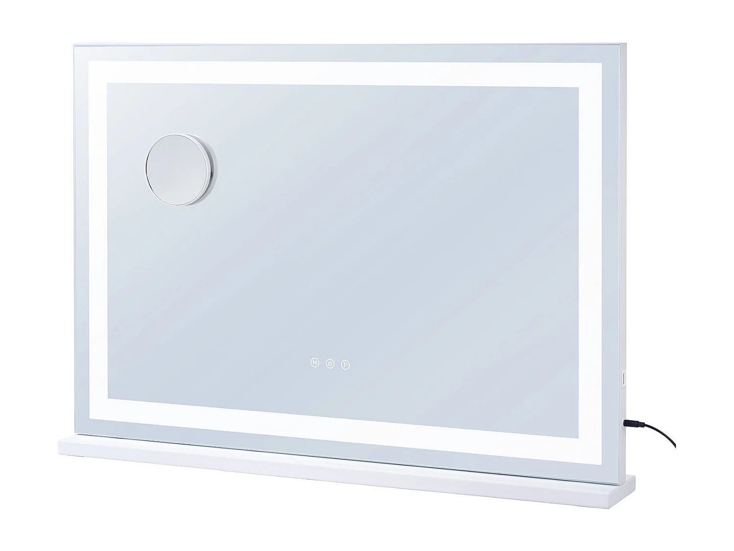 Lustro do Makijażu, SucceBuy Lustro do Makijażu z Oświetleniem – 3 Kolory, USB, 80 × 55 cm, Białe 4222914