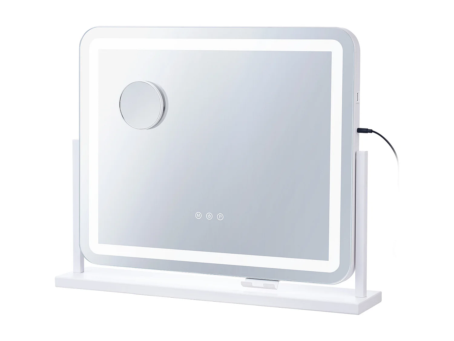 Lustro do Makijażu, SucceBuy Lustro do Makijażu z Oświetleniem – 3 Kolory, 5X, USB, 55.7 × 45.7 cm, Białe 4222913