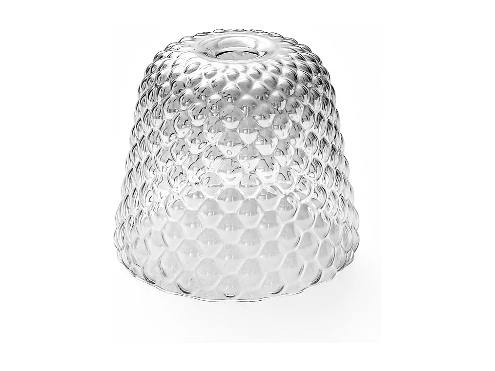 Dyfuzor ze szkła dymnego do lamp wiszących - wykończenie przezroczyste, wzór dekoracyjny, oprawka E27 (duże szkło) śr. 25 x 21,5 4105043 - obrazek 1