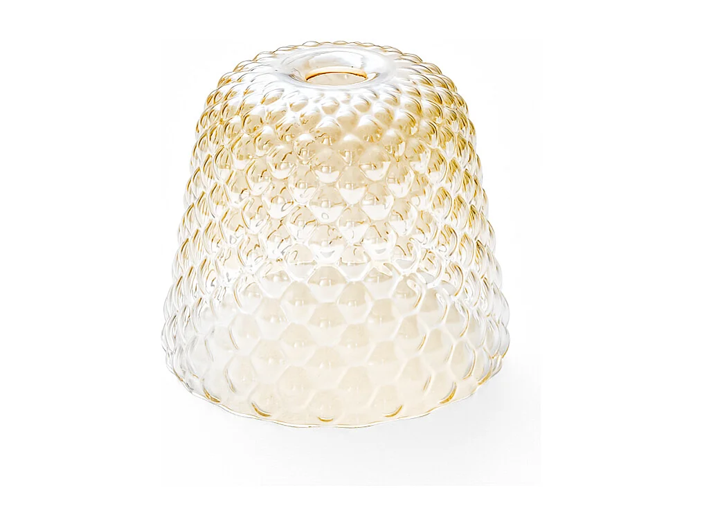 Dyfuzor szklany bursztynowy do lamp wiszących - wykończenie przezroczyste, wzór dekoracyjny, oprawka E27 (duże szkło) śr. 25 x 21,5 4105052 - obrazek 1