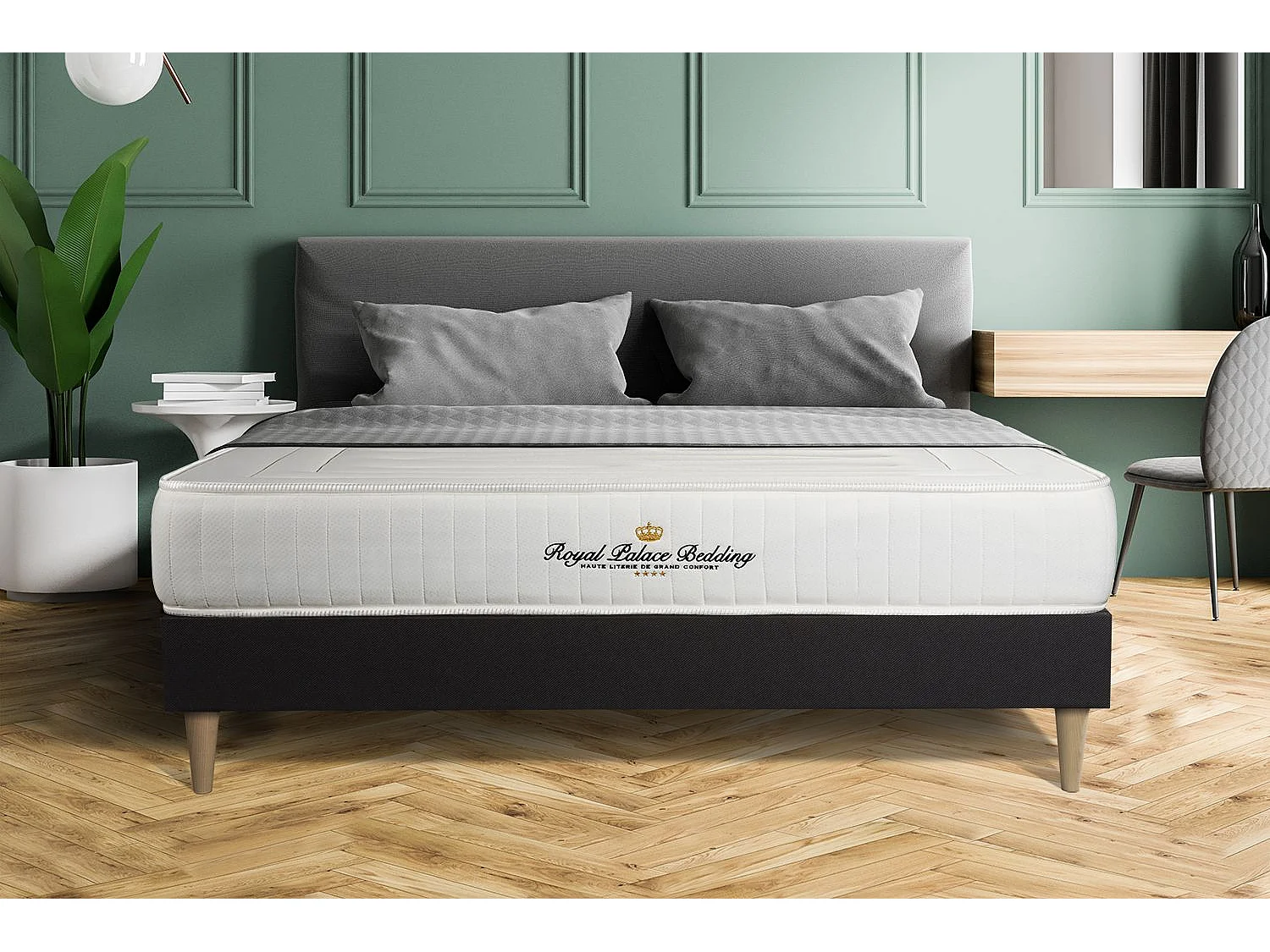 Materac LANCASTER 120x190cm, Grubosc : 22 cm, sprezyny kieszeniowe i pianka z pamiecia ksztaltu, Wysoki, 3 strefy komfortu + zestaw podstawa lózka 4255062 - obrazek 1