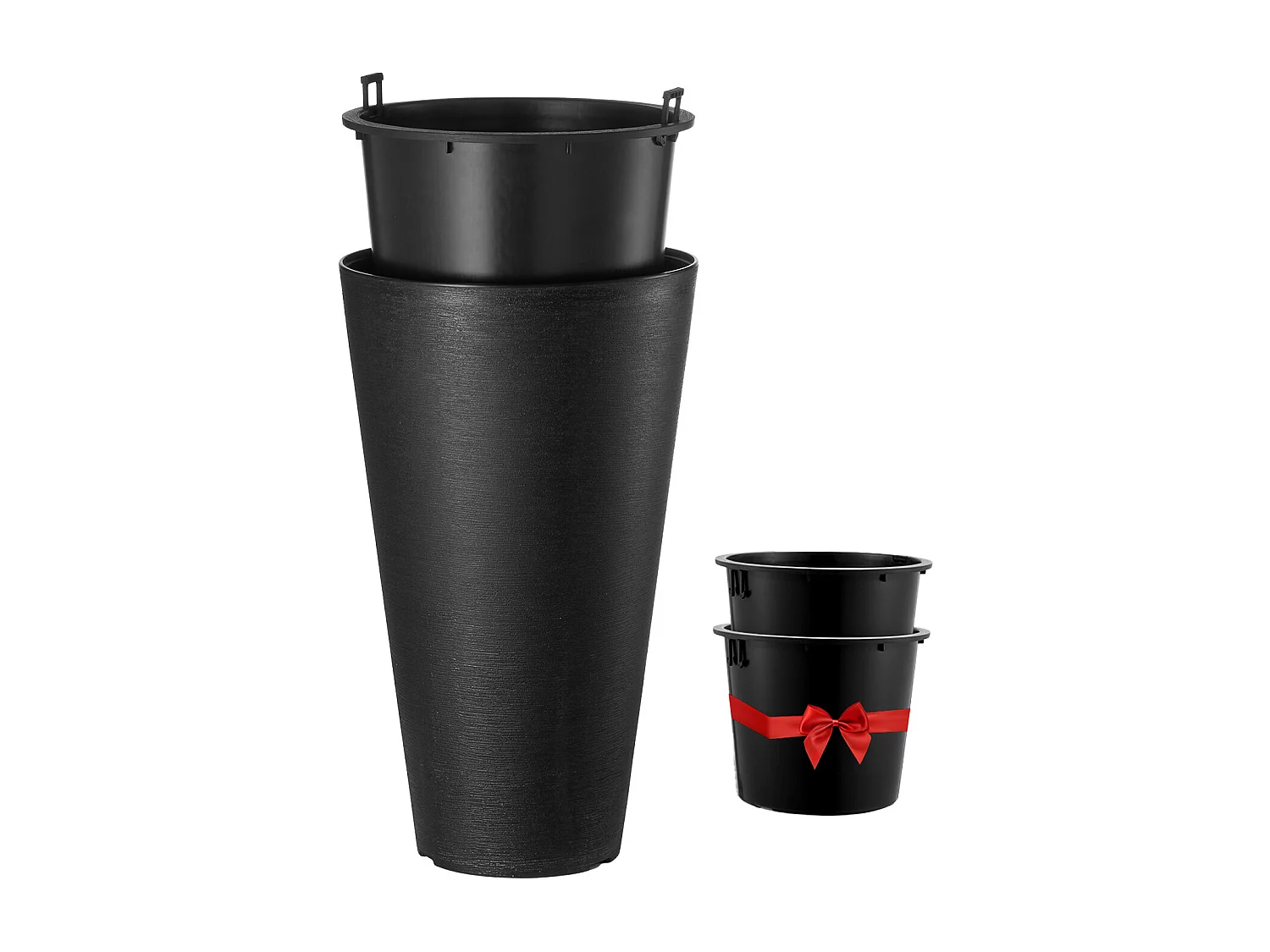 Doniczka SucceBuy, Zestaw 2 Sztuk, 61 cm Okrągłe Stożkowe Doniczki, do Użytku na Zewnątrz i Wewnątrz 4259606 - obrazek 1
