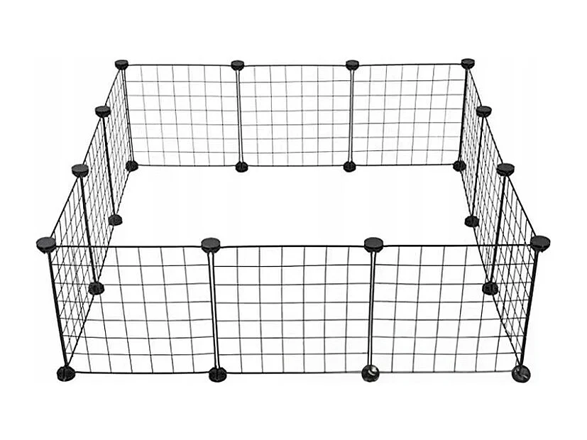 Czarny kojec zagroda metalowa dla psa kota szczeniaka królika 108 cm 4295719