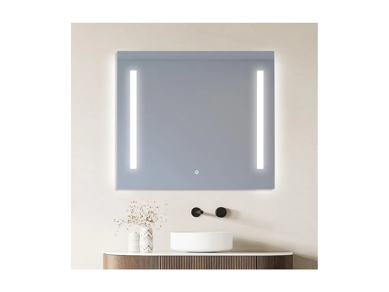 Lustro prostokątne LED L60/80cm oświetlenie boczne LUMENA 4143012 - obrazek 1