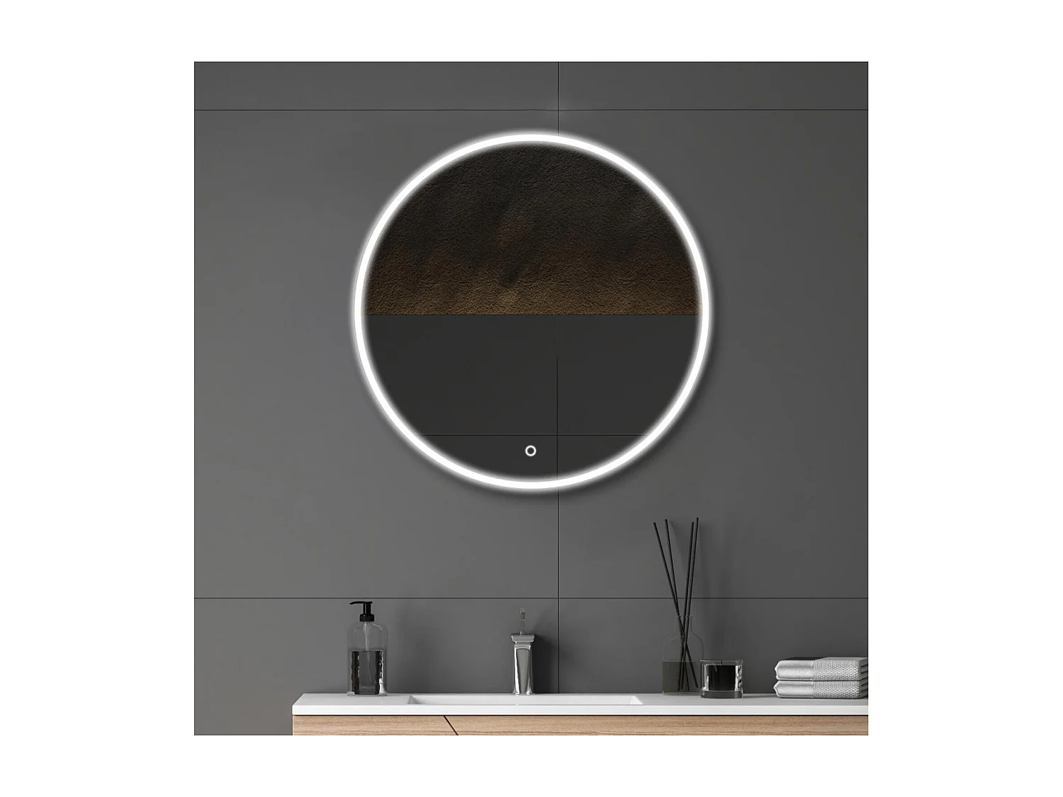 Lustro okrągłe LED D60/70/80cm z podświetlaną ramą ORAYA 4143025 - obrazek 1