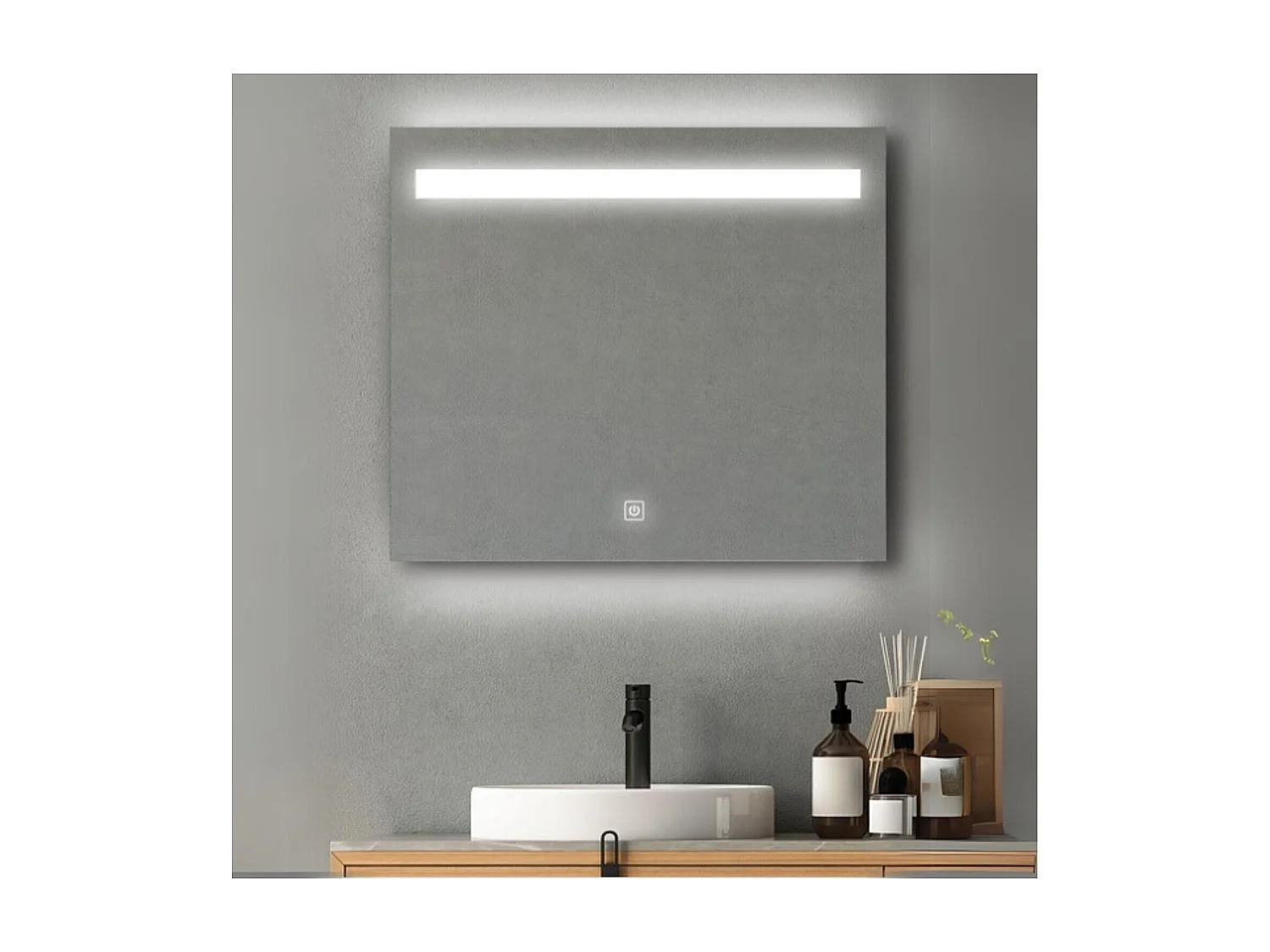Lustro prostokątne LED L60/80cm ze ściemniaczem NOVA LUX 4143018 - obrazek 1