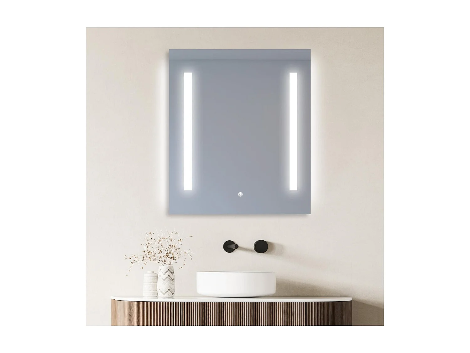 Lustro prostokątne LED L60/80cm oświetlenie boczne LUMENA 4143028 - obrazek 1