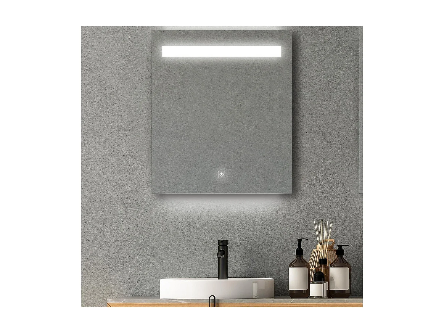 Lustro prostokątne LED L60/80cm ze ściemniaczem NOVA LUX 4143022 - obrazek 1