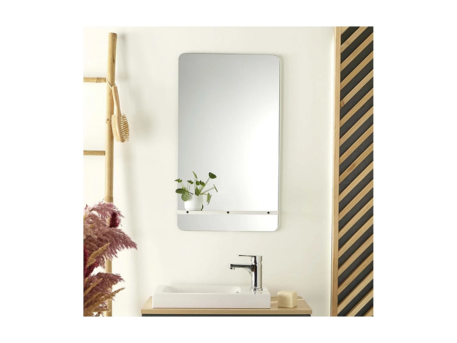 Lustro umywalkowe SIMONA WC z półką 3990988