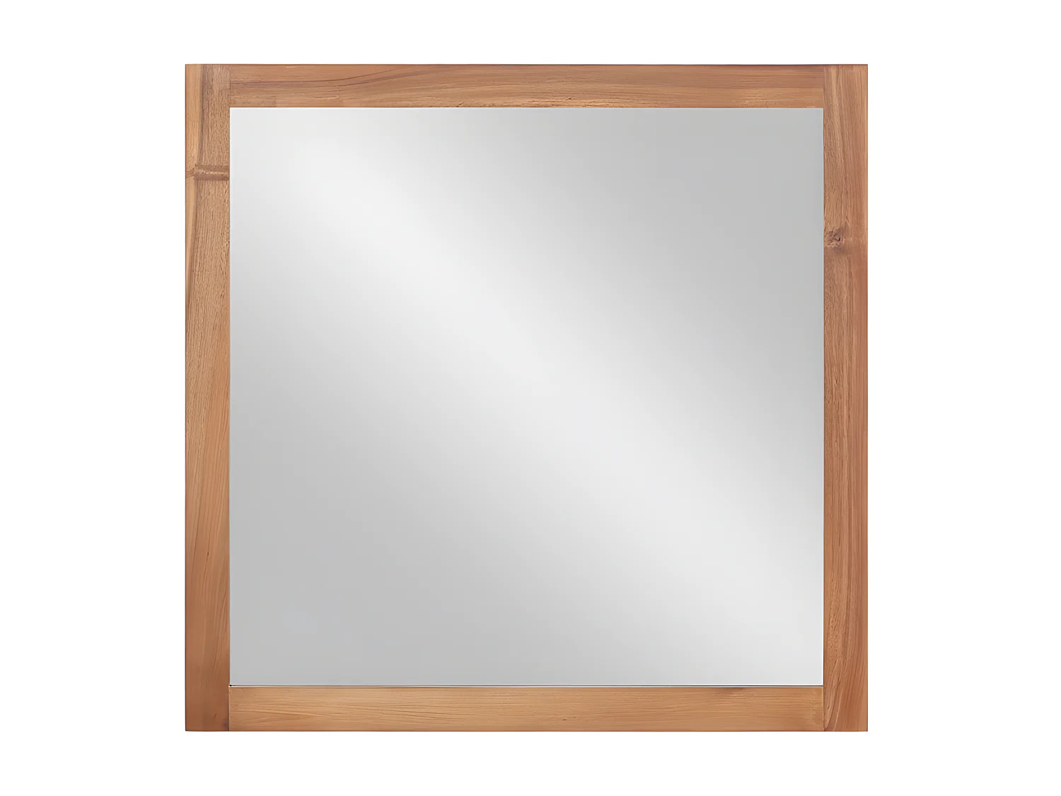 Lustro kwadratowe z ramą z drewna akacjowego - 60 x 60 cm - SEPANG 131541 - obrazek 1