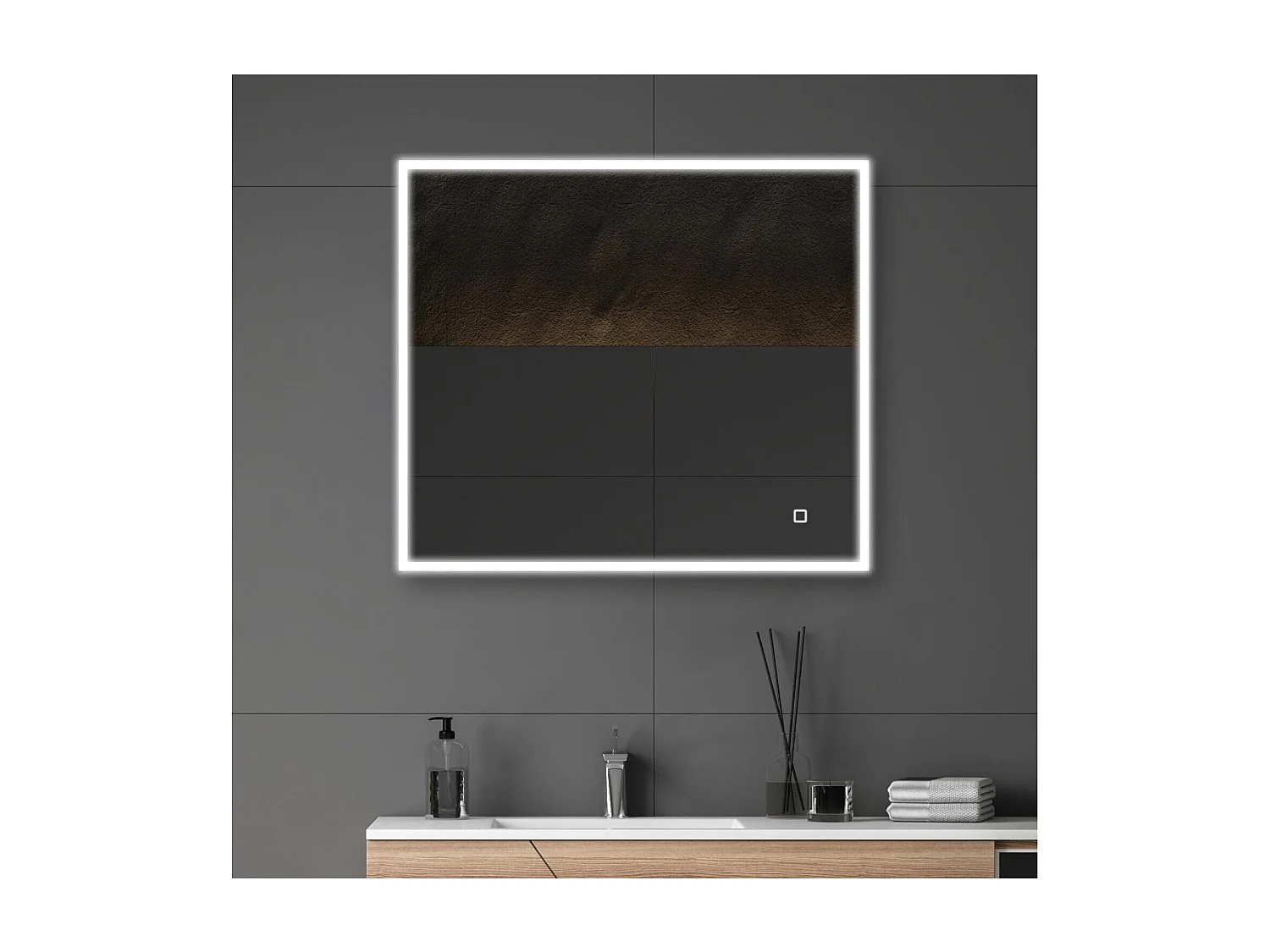 Lustro prostokątne LED L60/80cm podświetlana rama ECLIPS 4155337 - obrazek 1